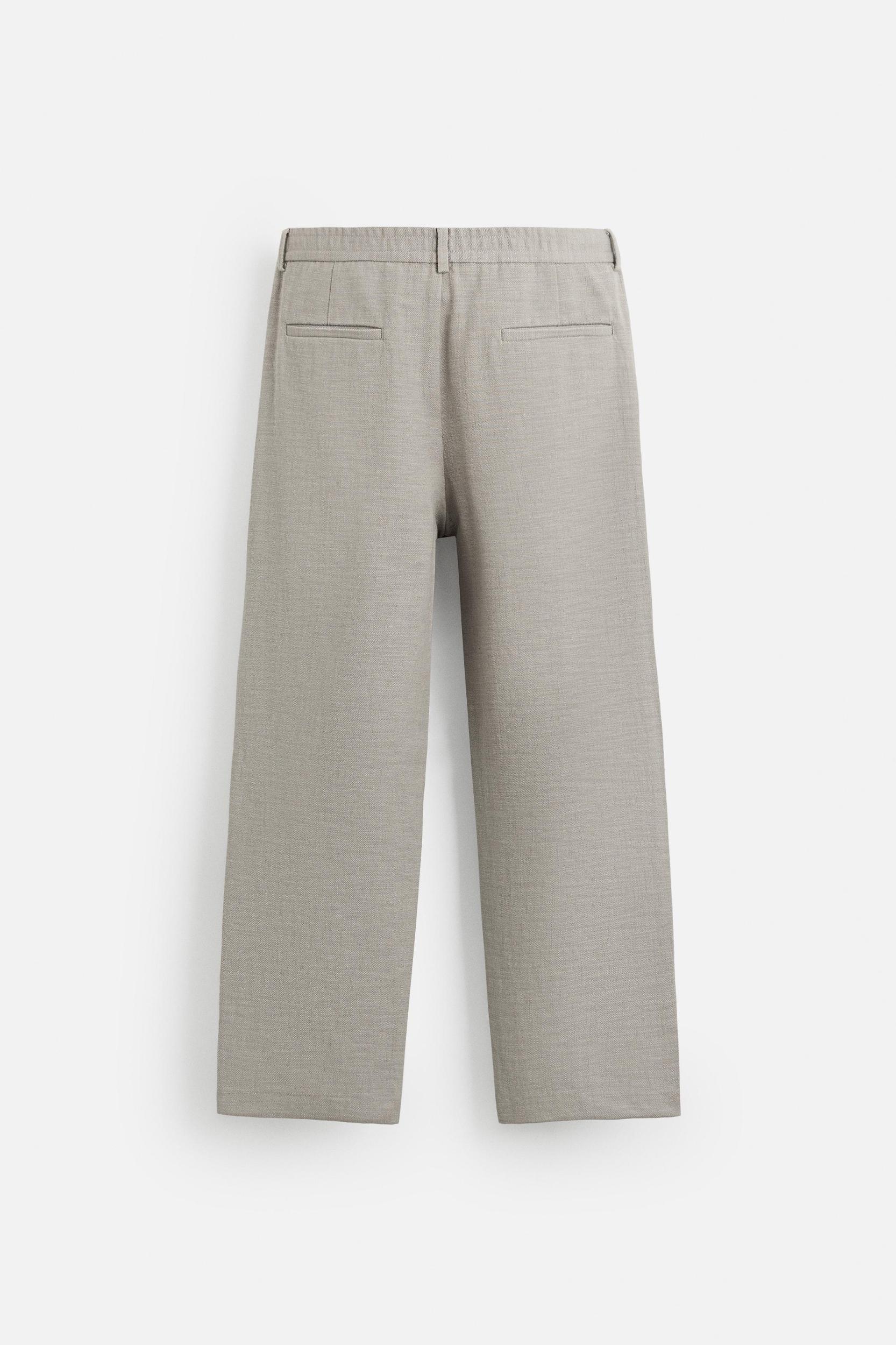 TEXTURED REGULAR FIT PANTS Product Image