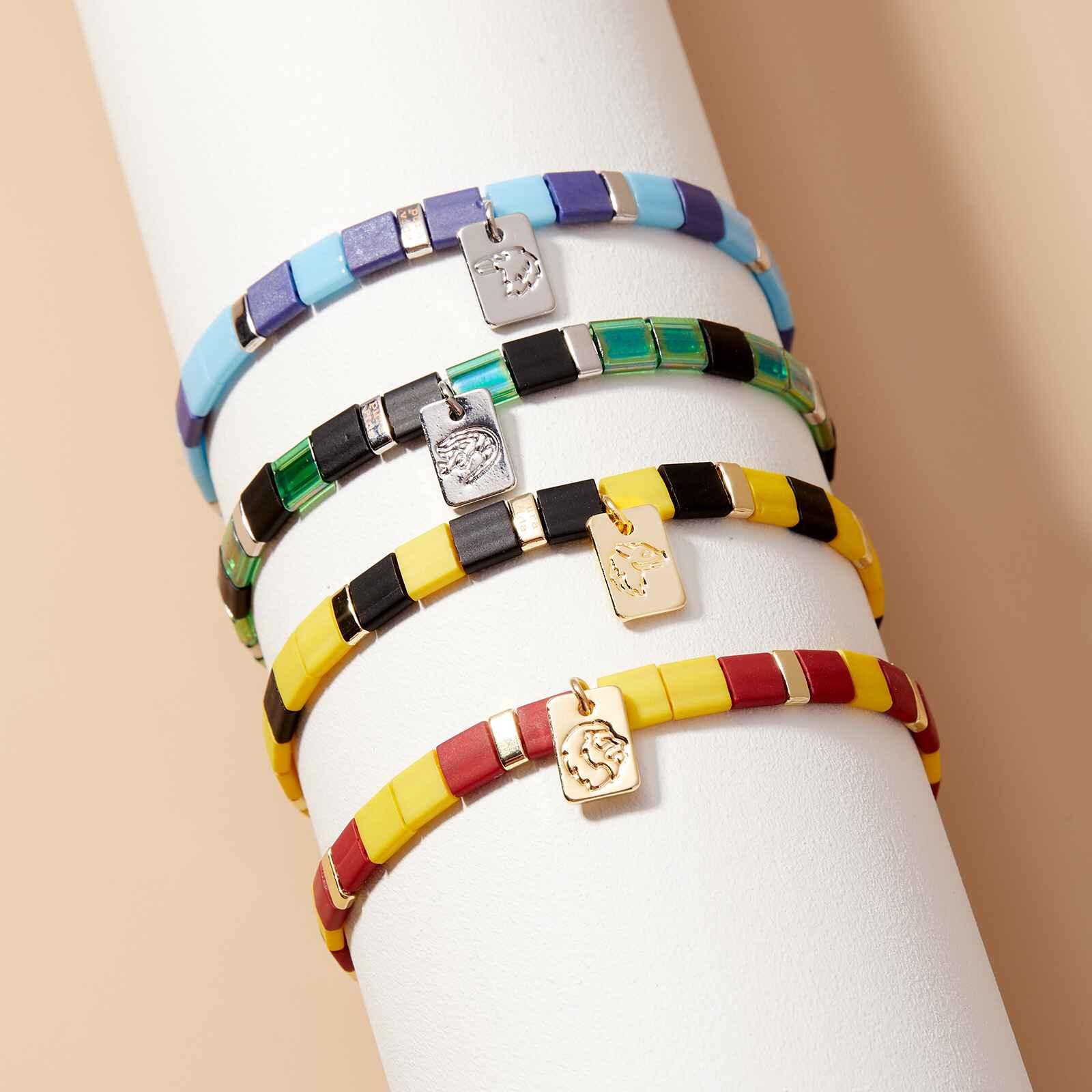 Hufflepuff™ Tile Bead Stretch Bracelet Male Product Image