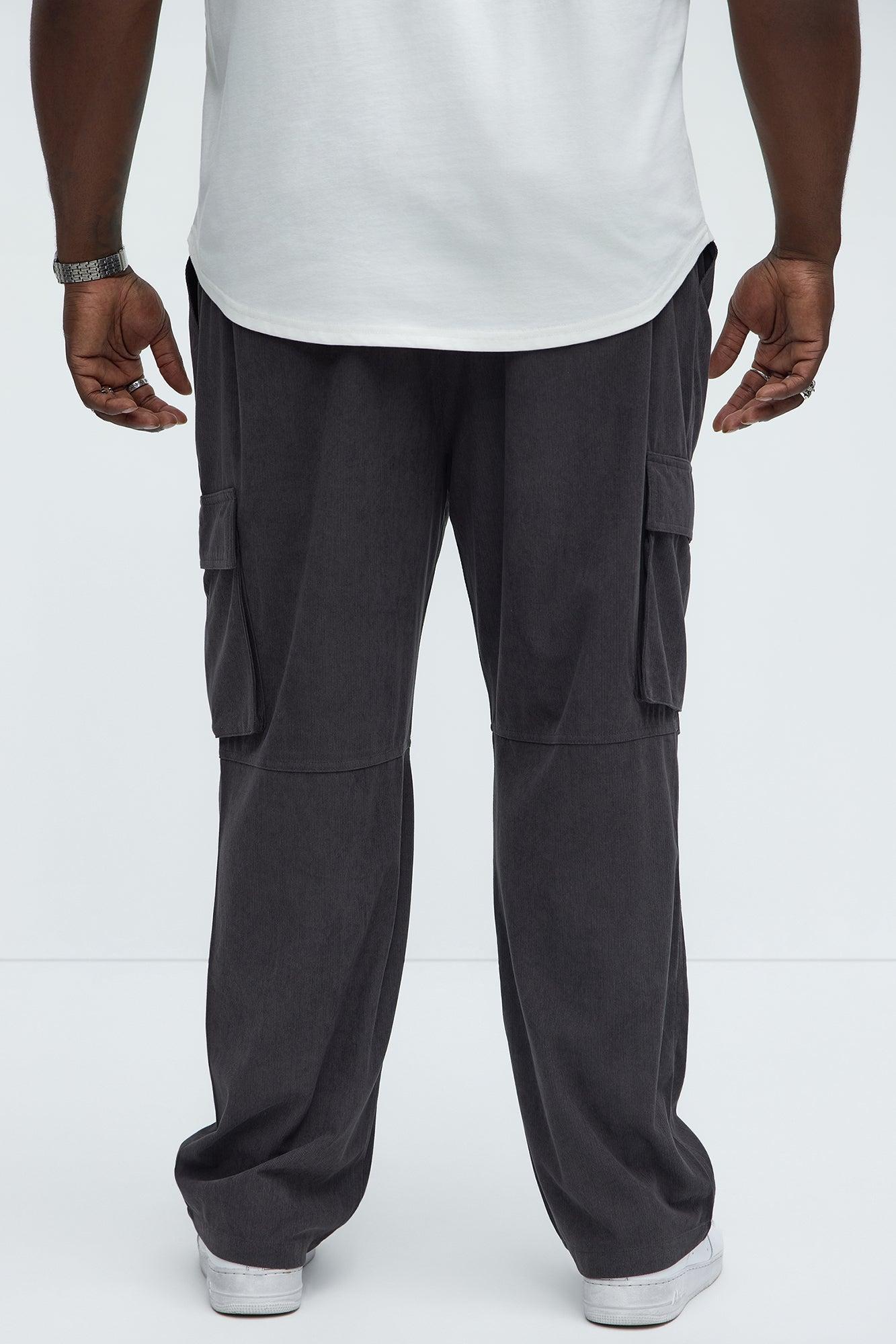 Bedford Corduroy Slim Cargo Pants - Charcoal Product Image