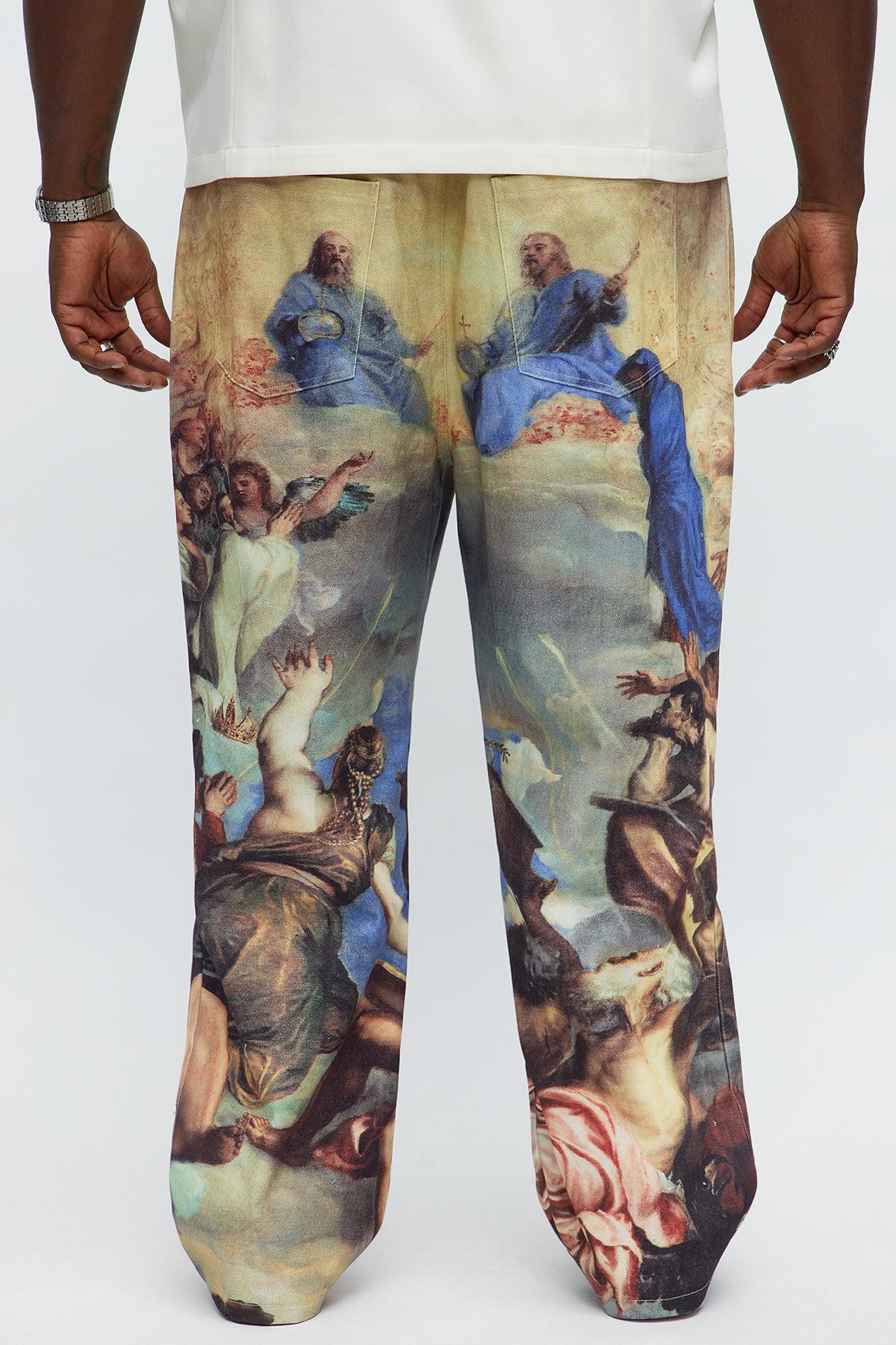 Baggy In The Heavens Printed Pants - Multi Color Male Product Image