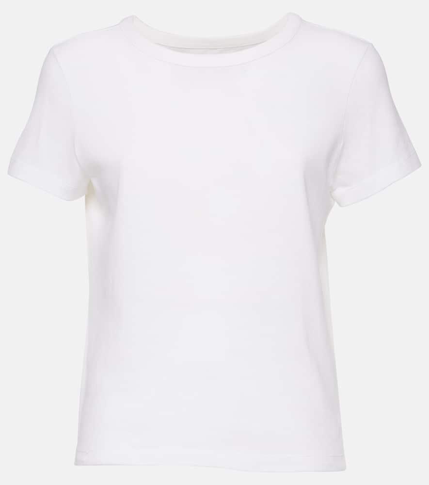 KHAITE Womens White Mae Brand-patch Cotton-jersey T-shirt In Cream Product Image