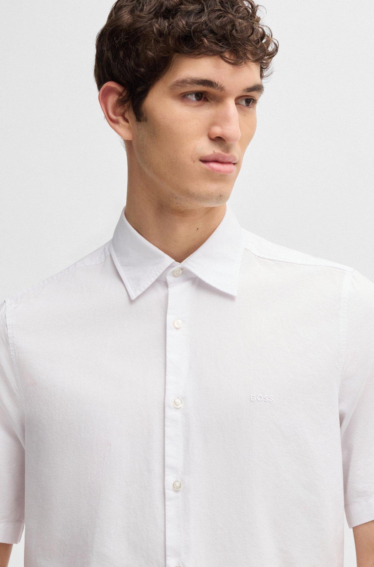 BOSS - Regular-fit shirt in Oxford cotton - White Product Image