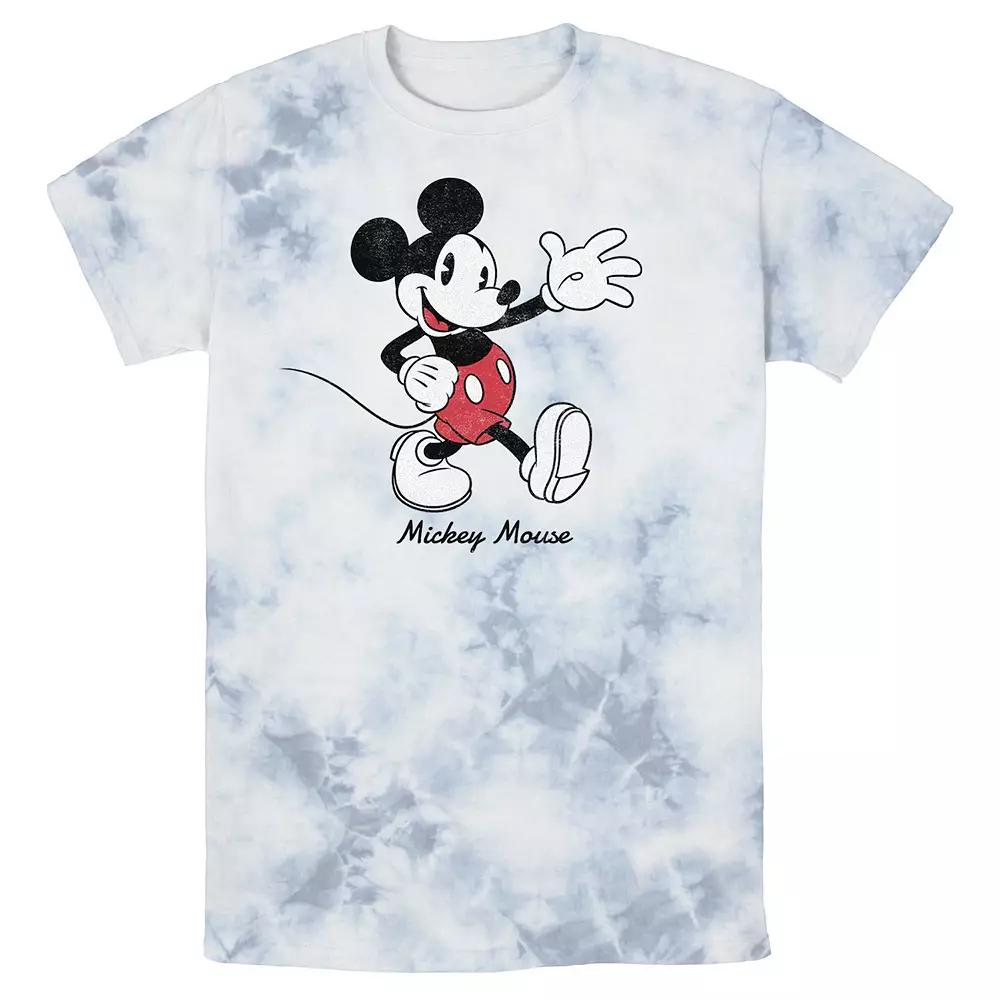 Men's Disney Mickey Mouse Cursive Text Circle Logo Wash Tee,  Product Image