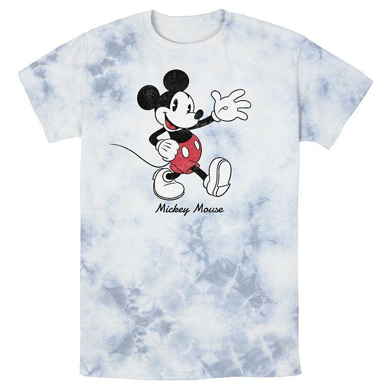 Men's Disney Mickey Mouse Cursive Text Circle Logo Wash Tee,  Product Image