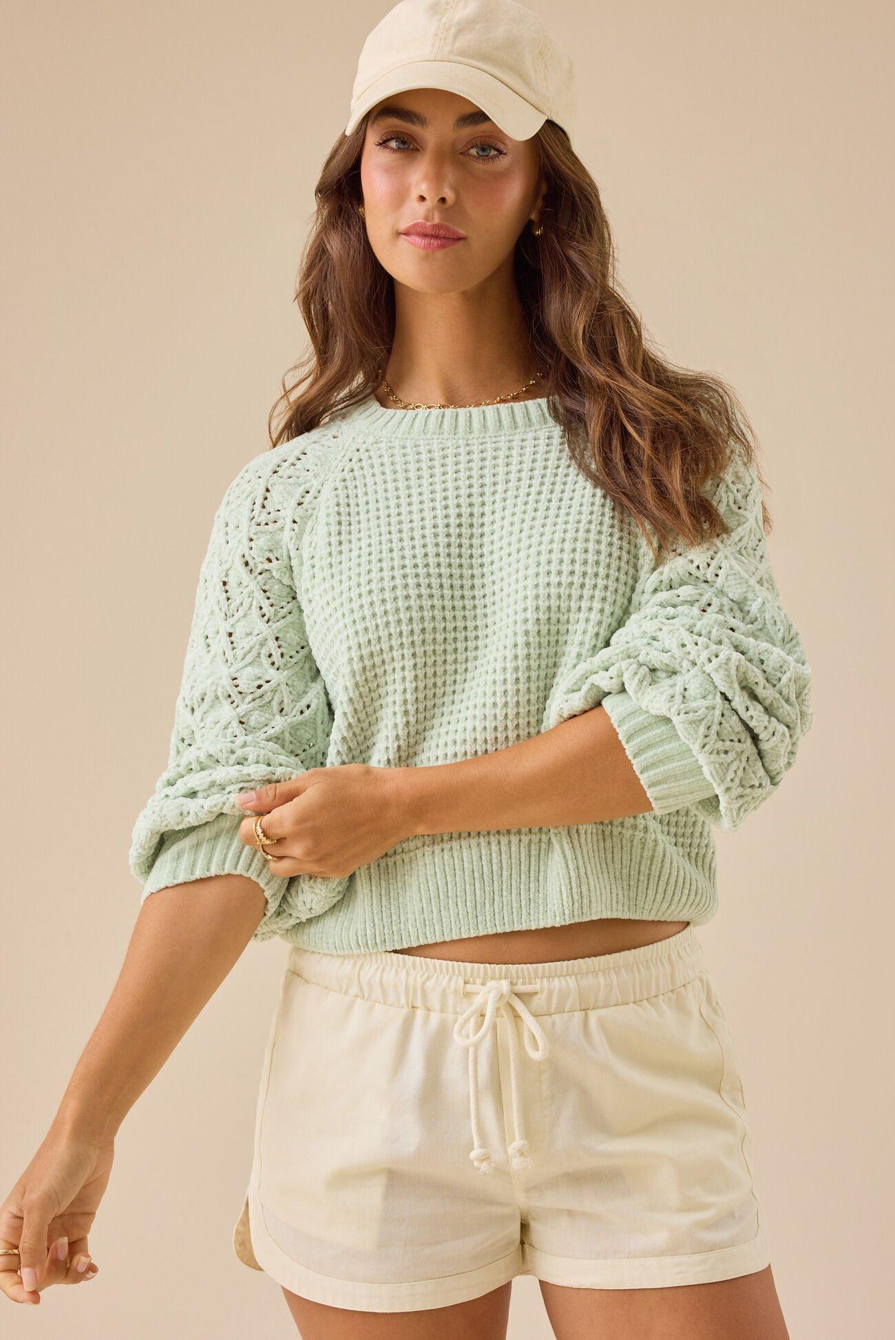 Hailey Chenille Pointelle Sweater Product Image