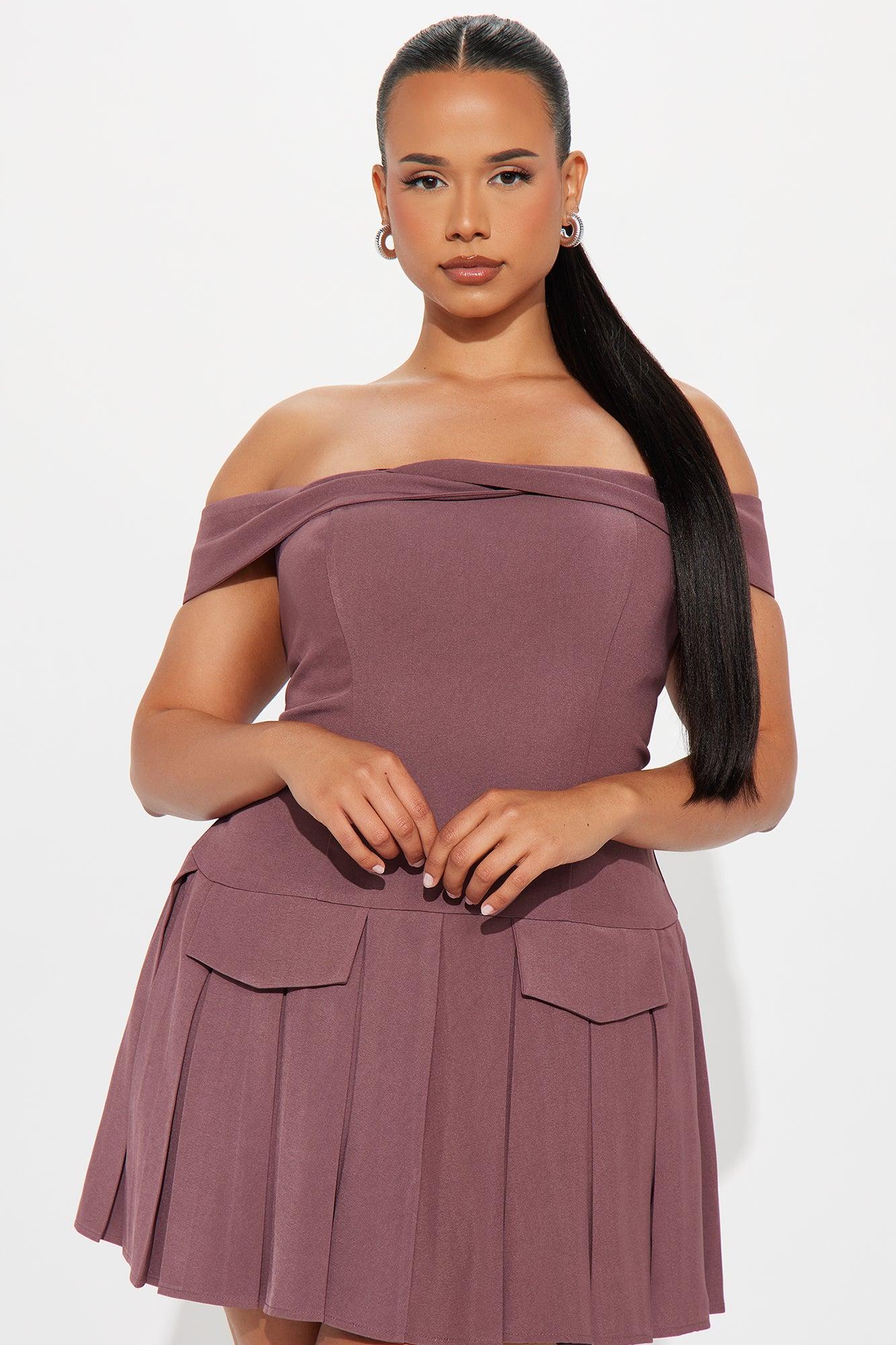 Amani Pleated Micro Mini Dress - Purple Product Image