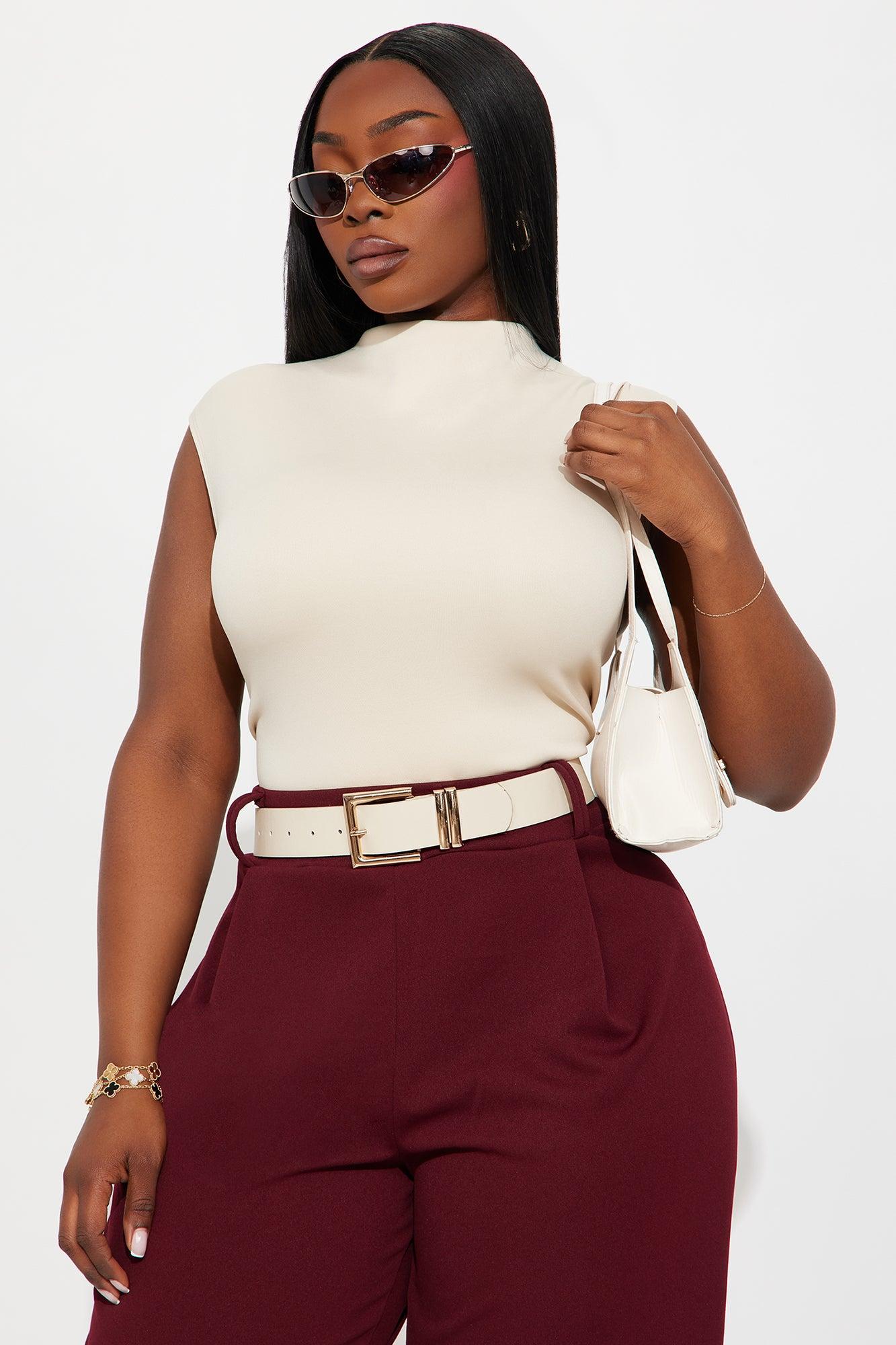 Rodeo Ruched Mock Neck Top - Cream Female Product Image