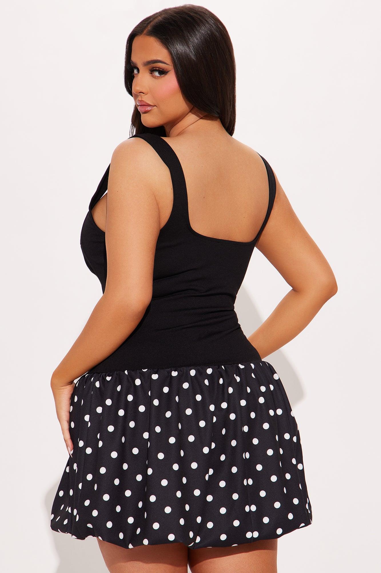 Evie Polka Dot Bubble Mirco Mini Dress - Black/combo Product Image