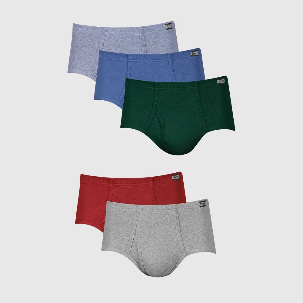 Hanes Men's Comfort Soft Waistband Mid-Rise Briefs 6pk - Blue/Green/Gray M: 100% Cotton, Tagless, Breathable, Moisture Wicking, Machine Washable Product Image