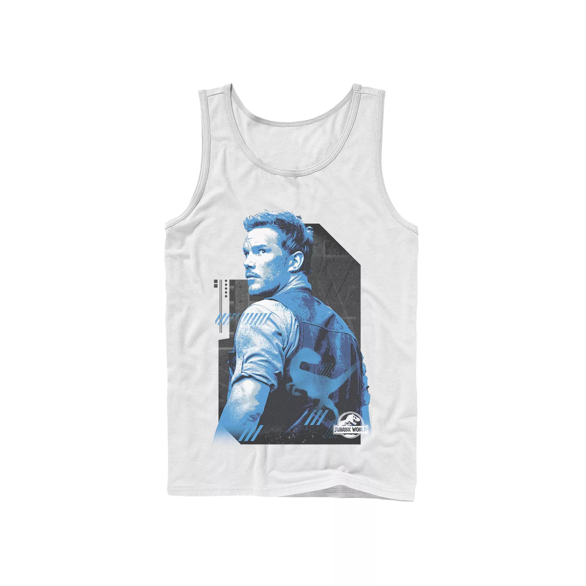 Men's Jurassic World Owen Blue Tone Portrait Tank Top,  Product Image