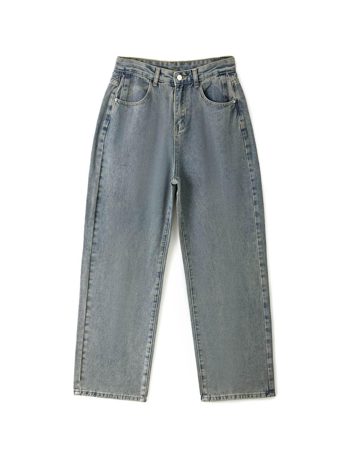90s Washed High Waist Boyfriend Jeans Product Image