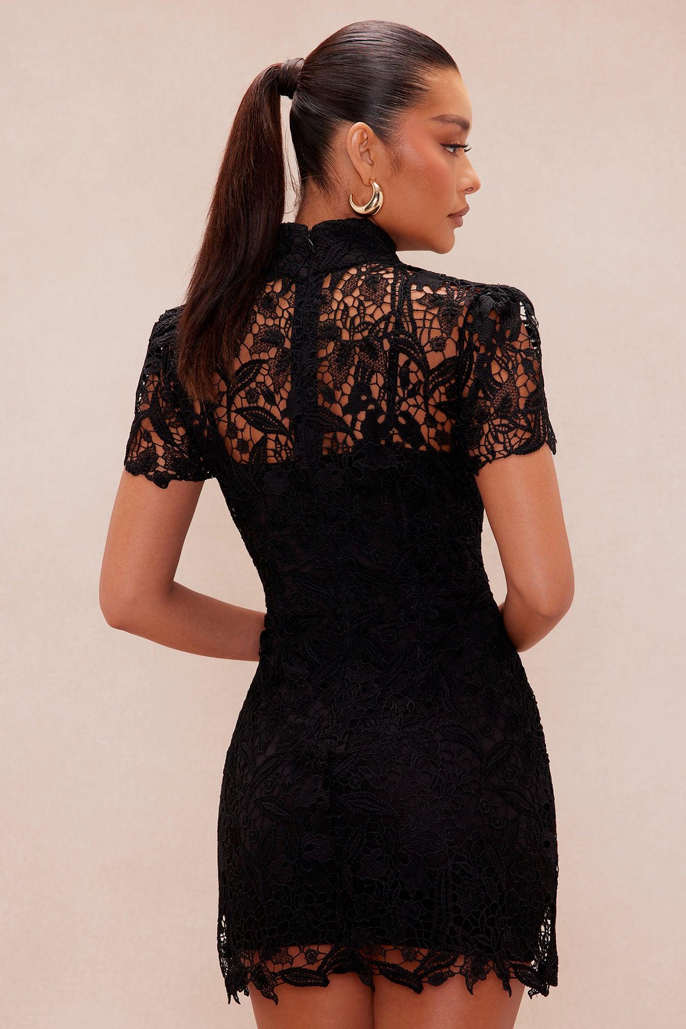 Lia Lace Mini Dress - Black Female Product Image