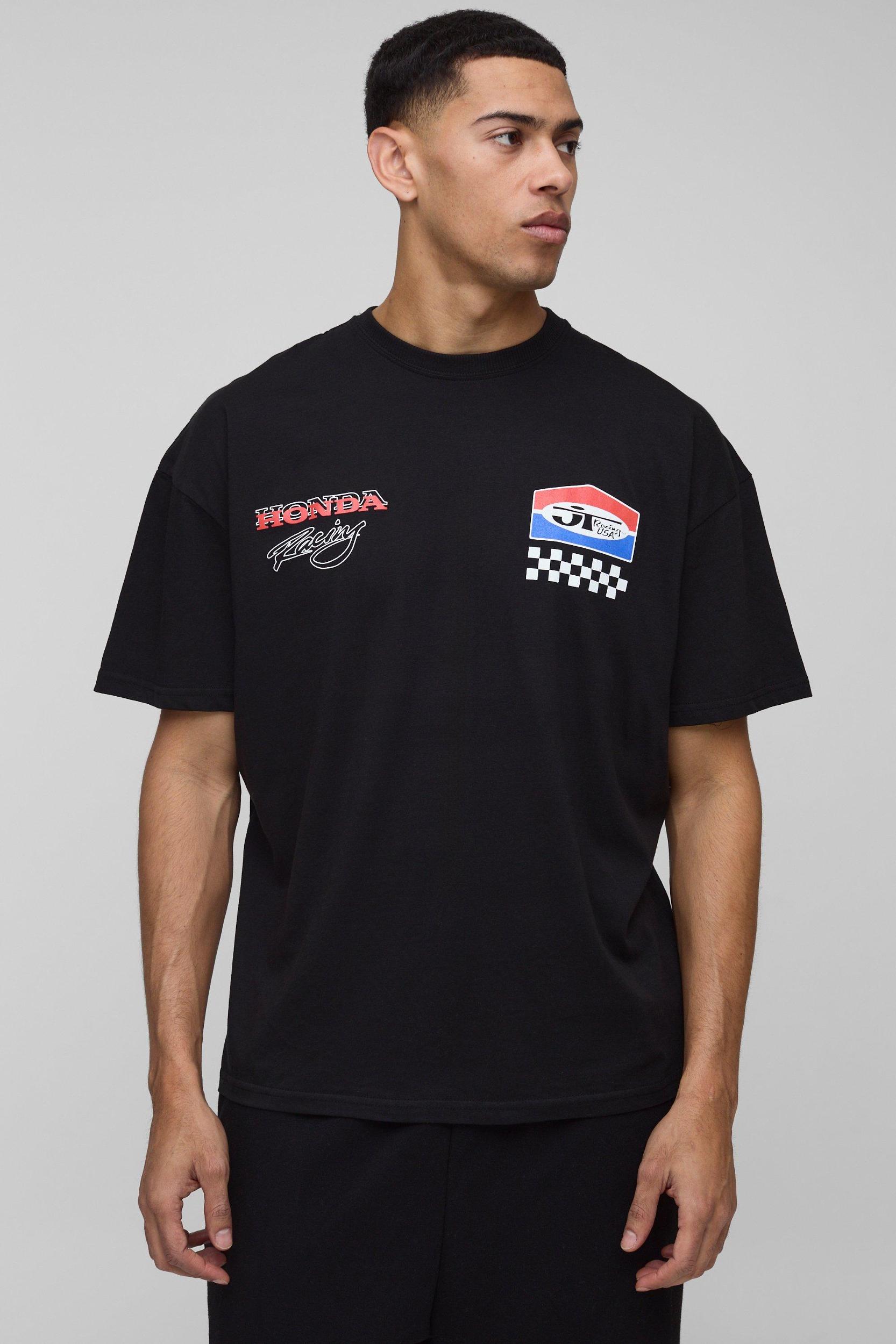 Oversized Honda RS JT Racing License Graphic T Shirt | boohooMAN USA Product Image