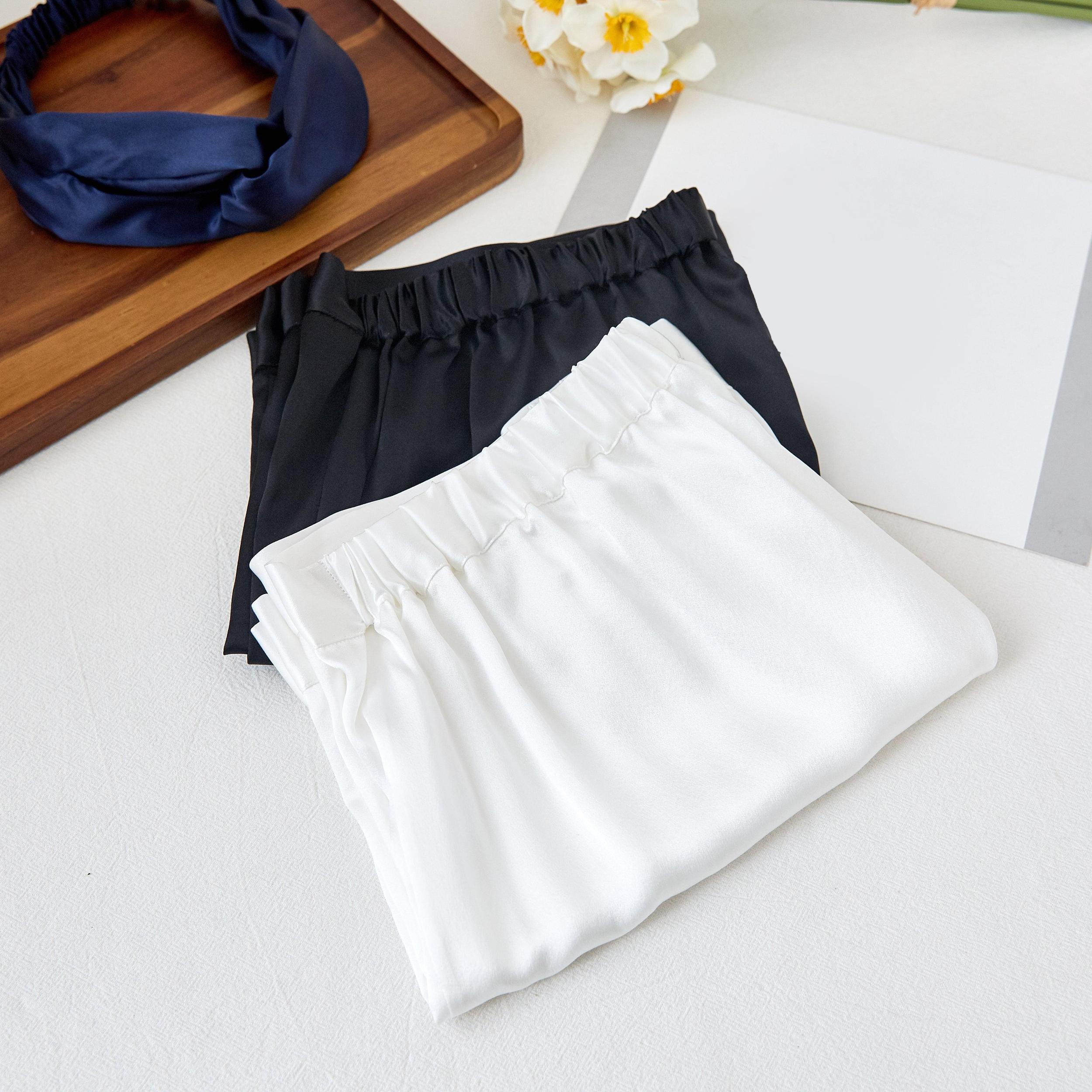 Pearl White Pure Mulberry Silk Top and Shorts Set | Soar Collection Product Image