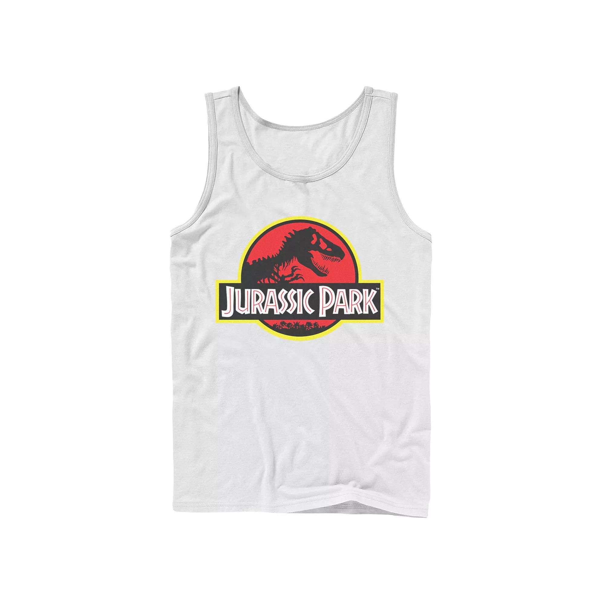 Men's Jurassic Park Red & Yellow Outline Logo Graphic Tank Top,  Product Image