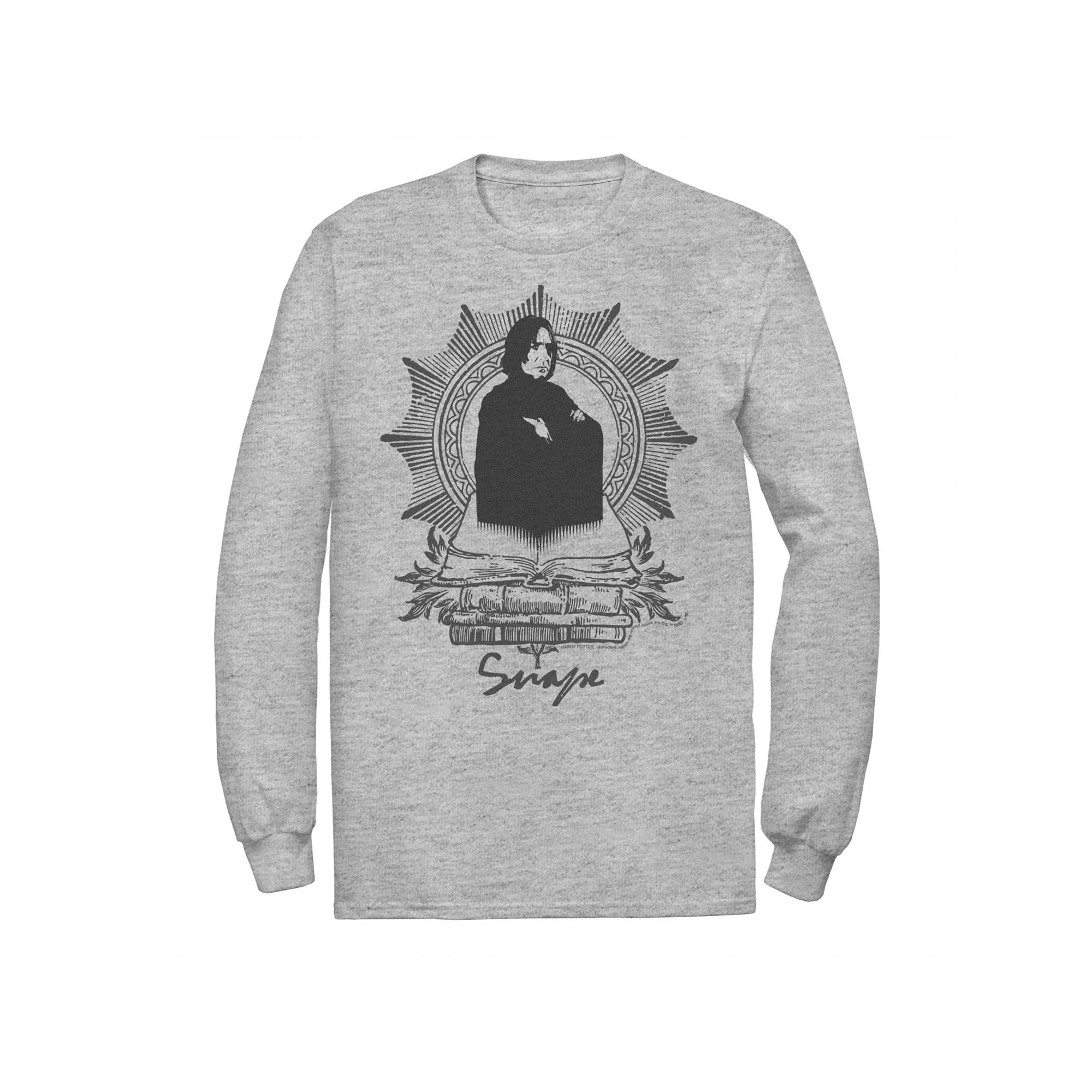 Men's Harry Potter Snape Books Portrait Long Sleeve Graphic Tee,  Product Image
