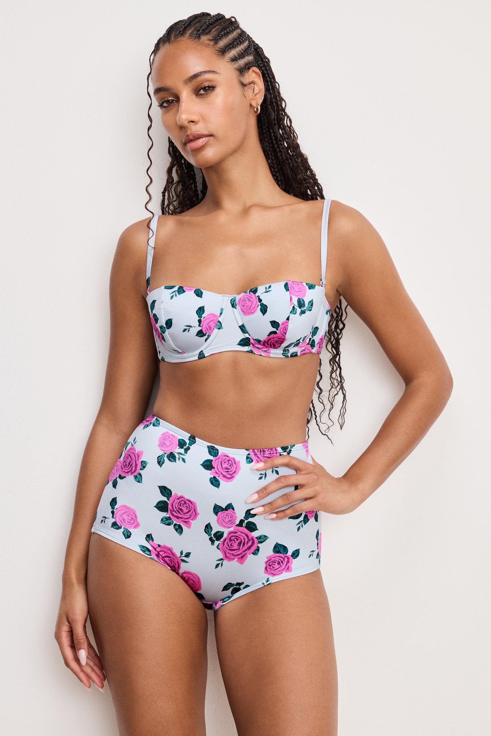 SATIN UNDERWIRE BIKINI TOP | VINTAGE ROSE001 Product Image