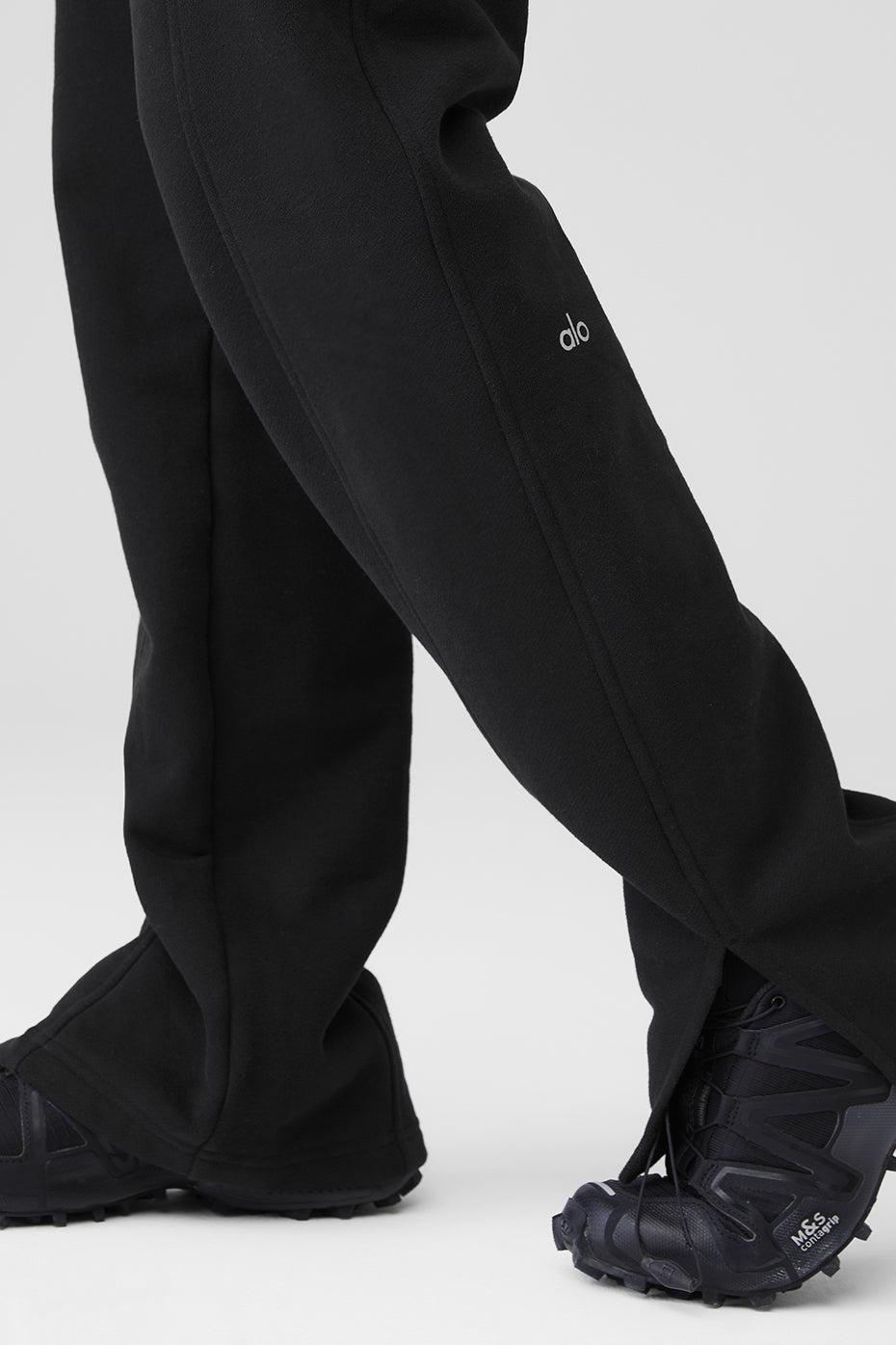 High-Waist Free Time Straight Leg Sweatpant - Black Product Image