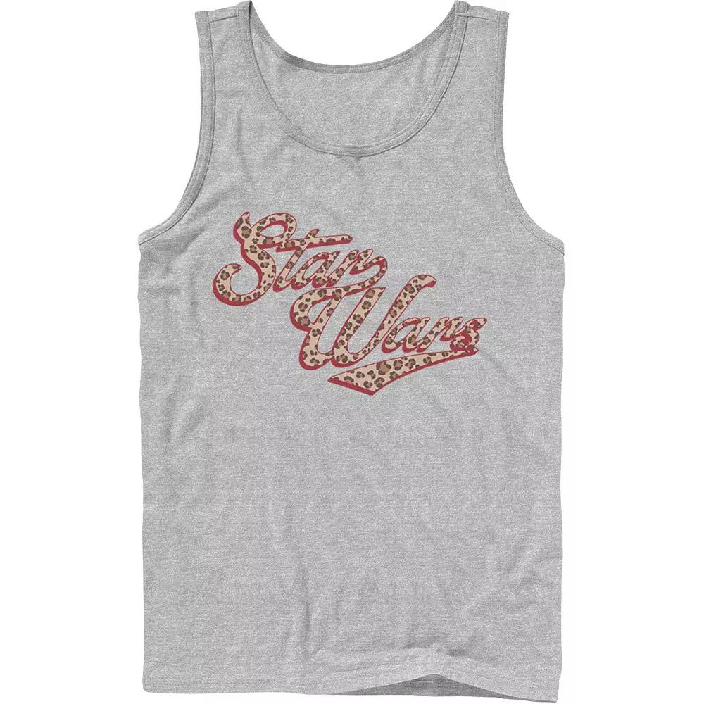 Men's Star Wars Cursive Cheetah Fill Logo Tank Top,  Product Image
