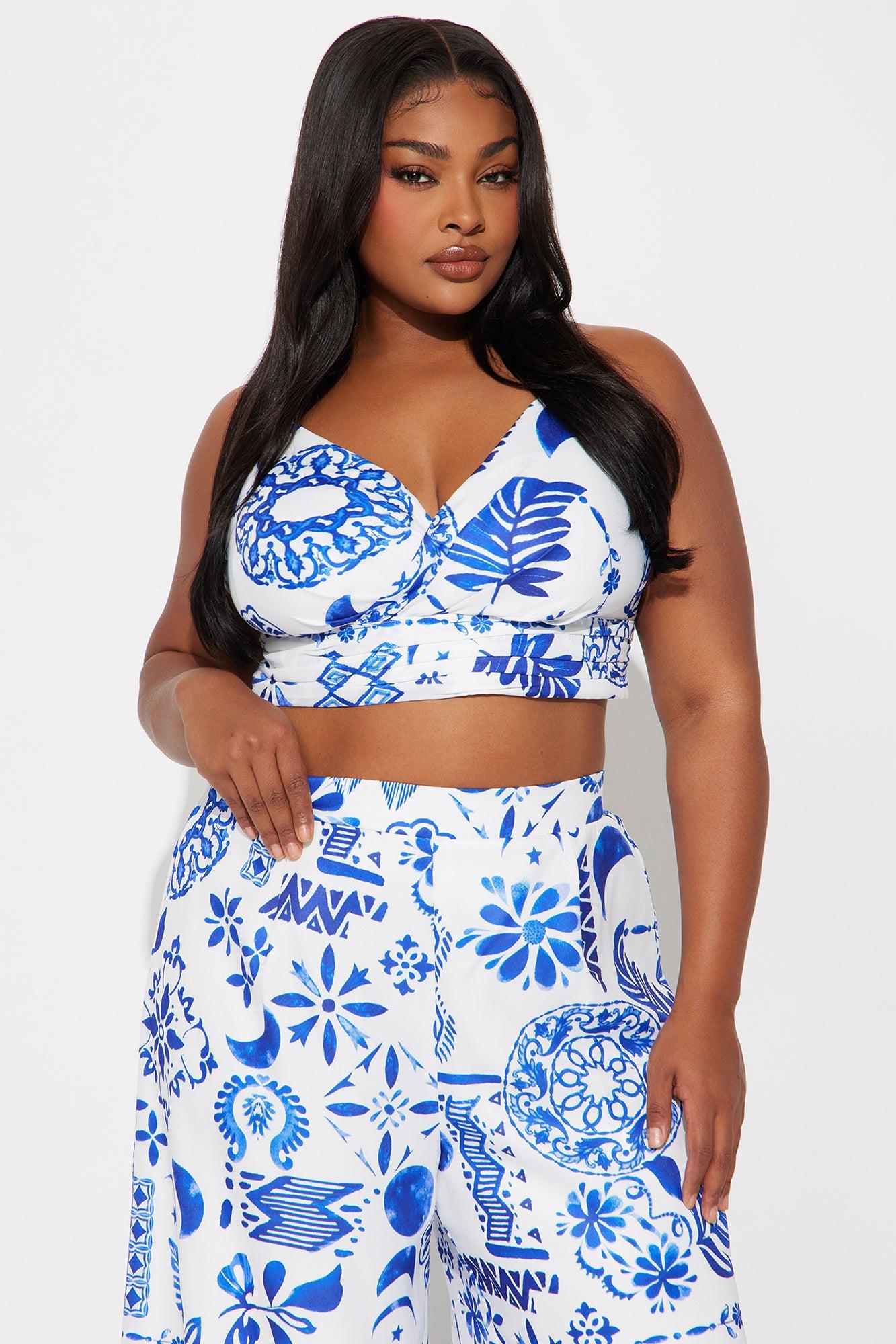 Azul Wide Leg Pant Set - Blue/combo Product Image