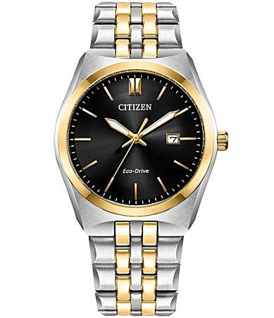 Citizen Eco-Drive Corso Mens Two-Tone Stainless Steel Bracelet Watch Gold Silver Product Image
