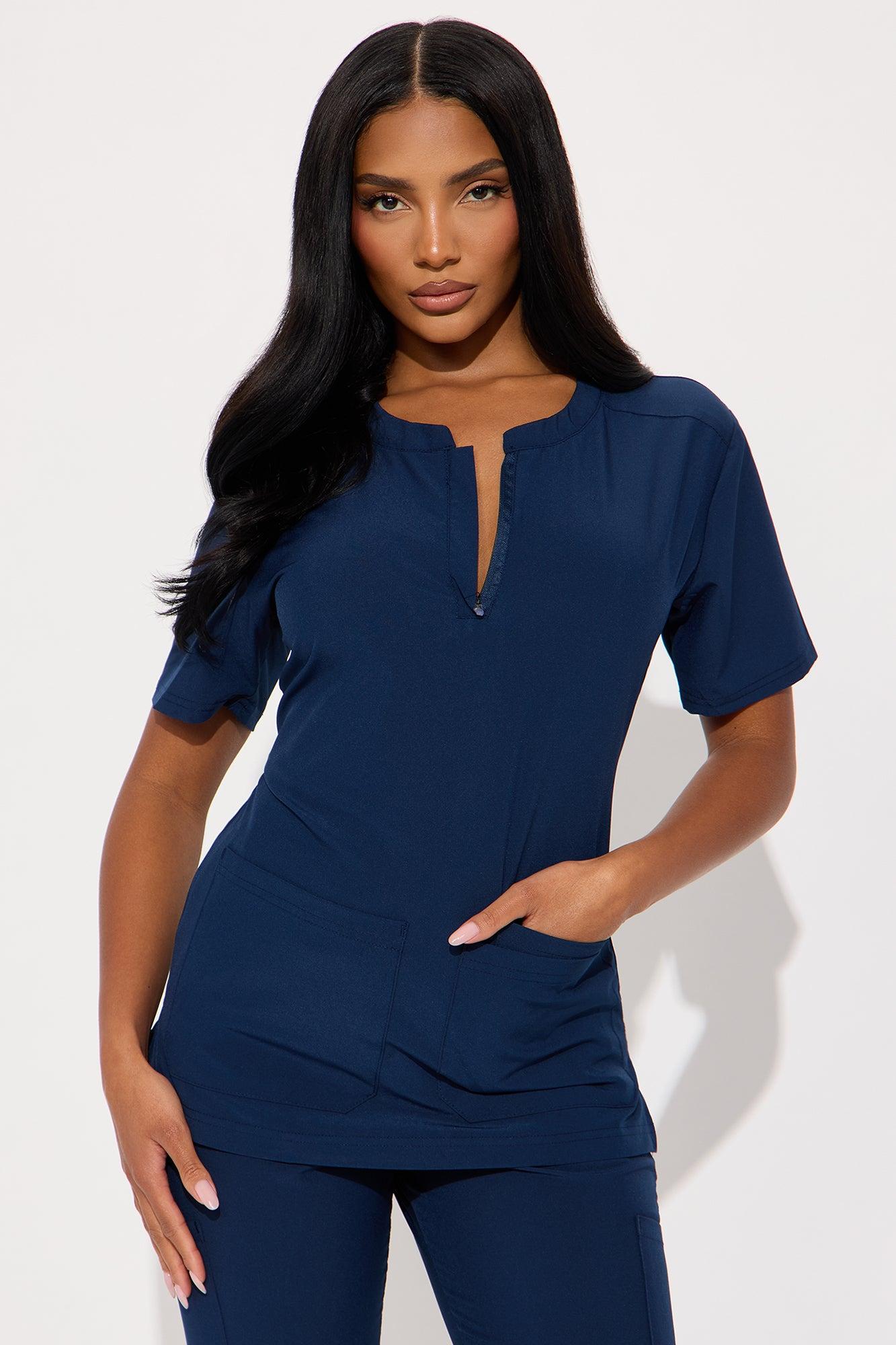 Daily Clock In 4 Way Stretch Uniform Scrub Jogger Set - Navy Product Image