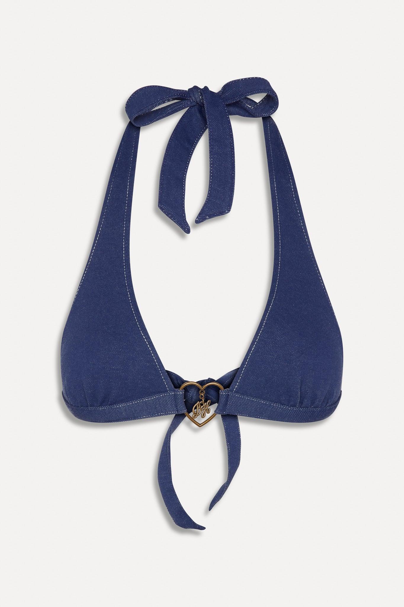 x BELLA HADID Frank Halter Bikini Top - Summer Denim Product Image