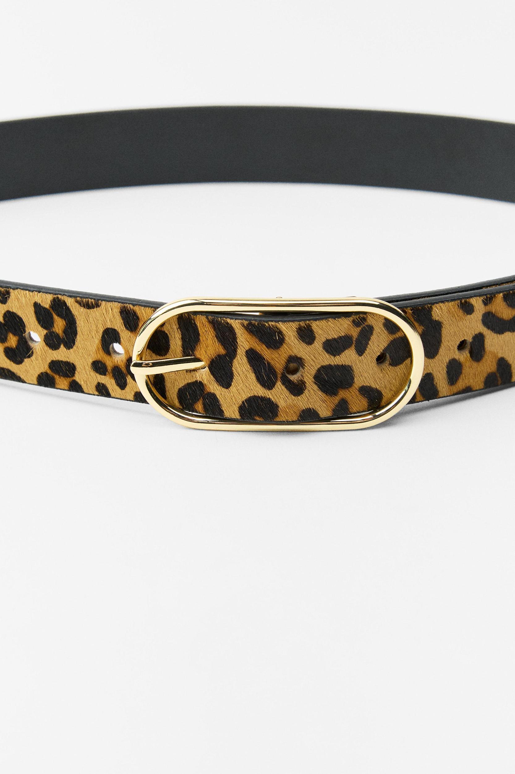 ANIMAL PRINT LEATHER BELT Product Image