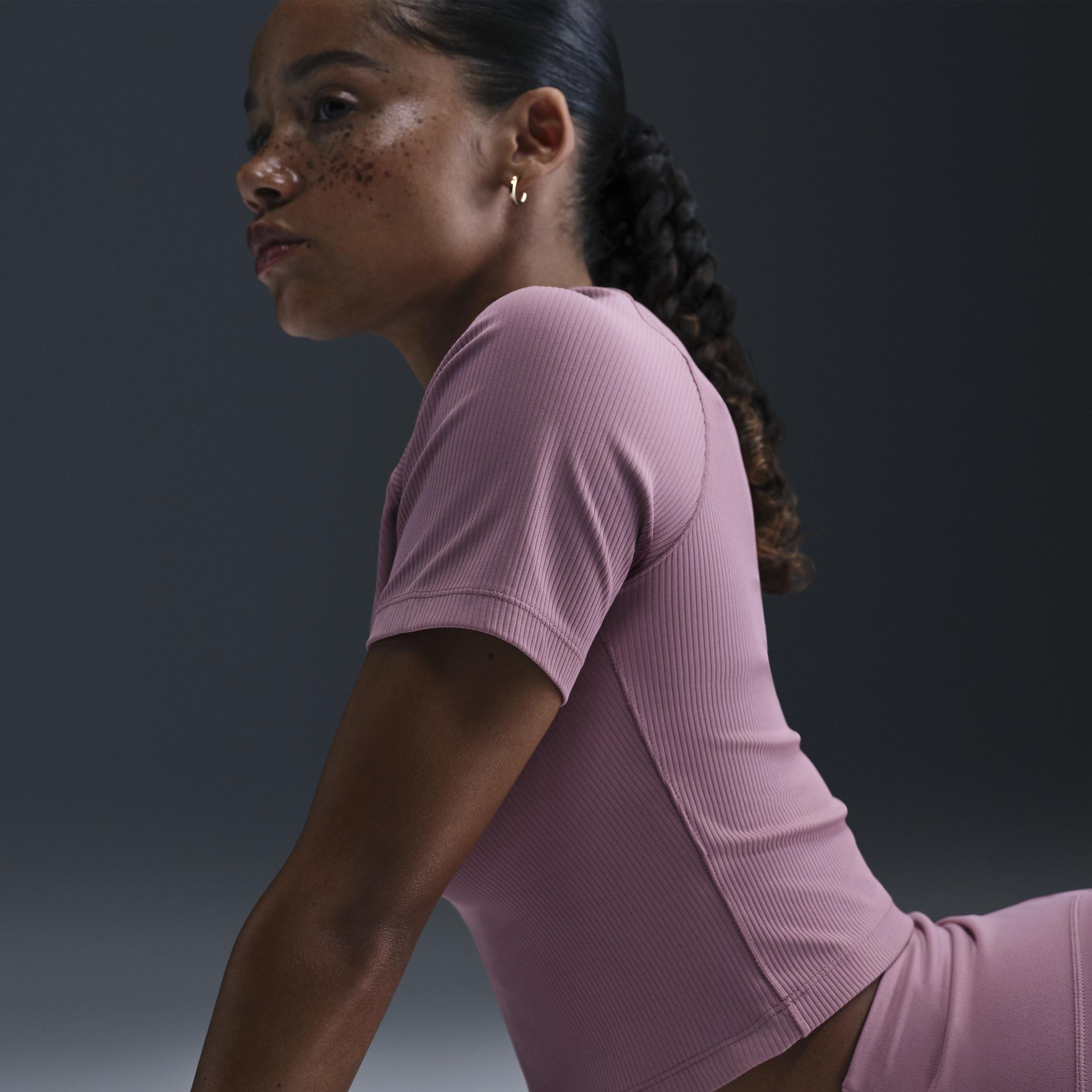 Nike Women's Zenvy Rib Dri-FIT Short-Sleeve Top Product Image