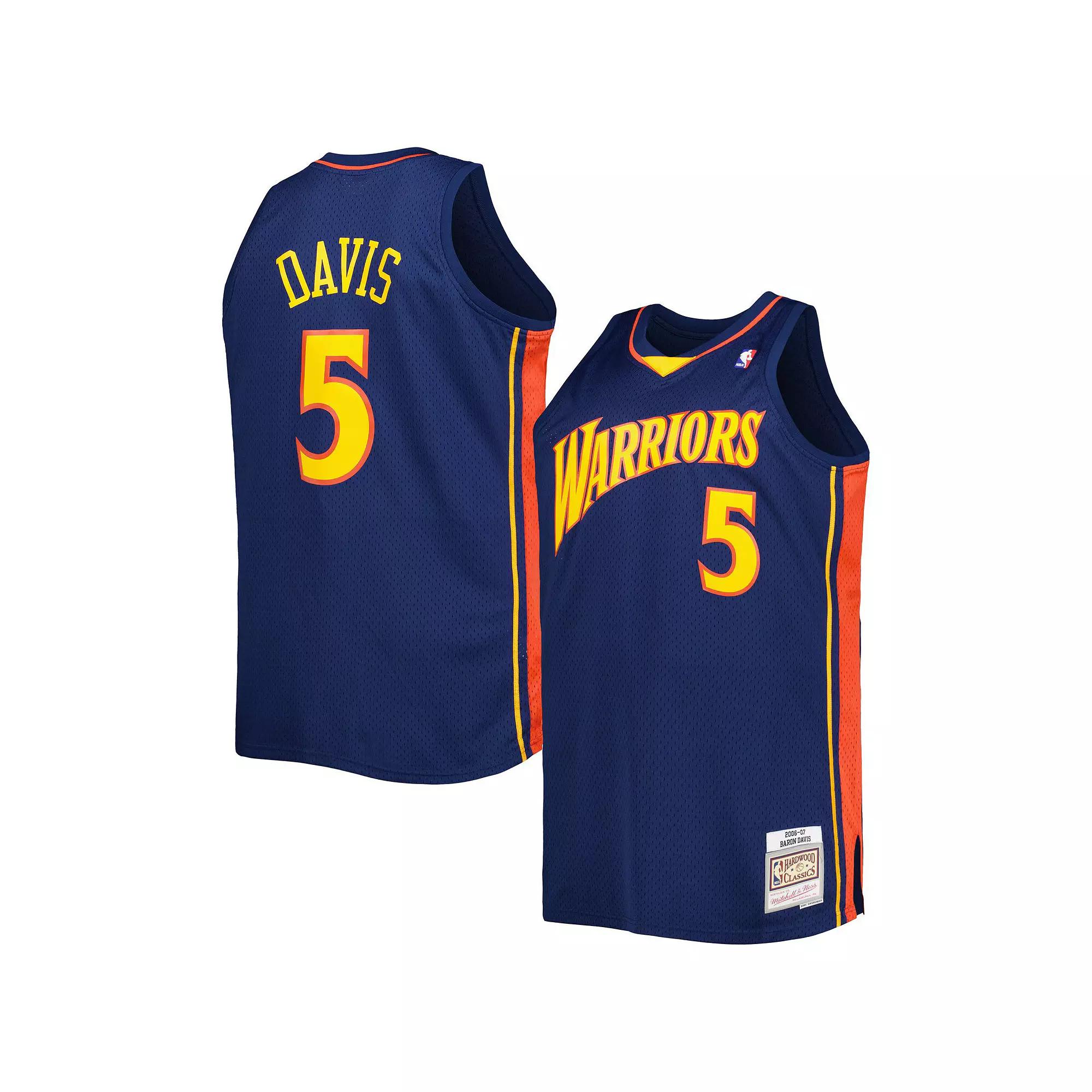 Men's Mitchell & Ness Baron Davis Navy Golden State Warriors Big & Tall Hardwood Classics 2006/07 Swingman Jersey,  Product Image