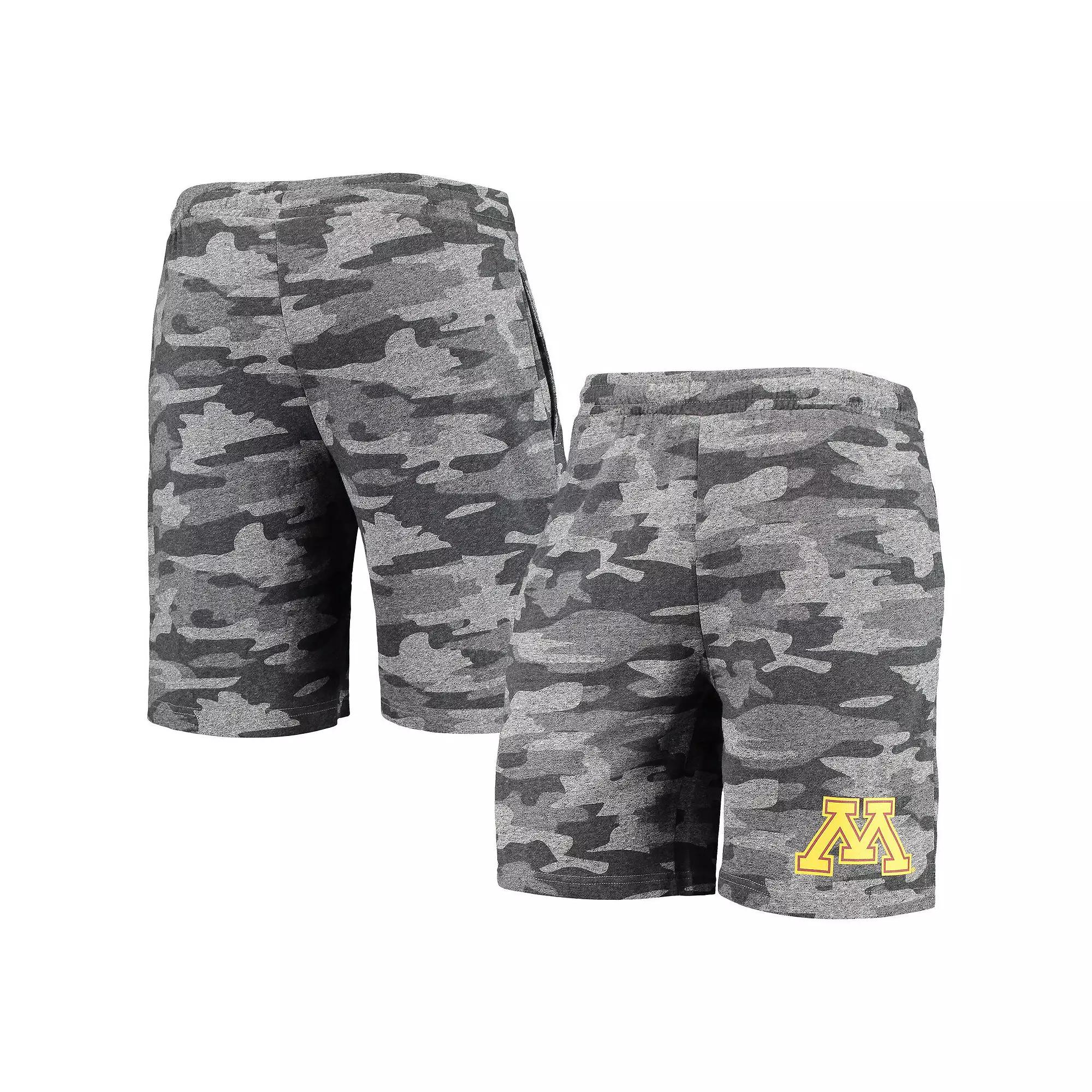 Men's Concepts Sport Charcoal/Gray Minnesota Golden Gophers Camo Backup Terry Jam Lounge Shorts,  Product Image