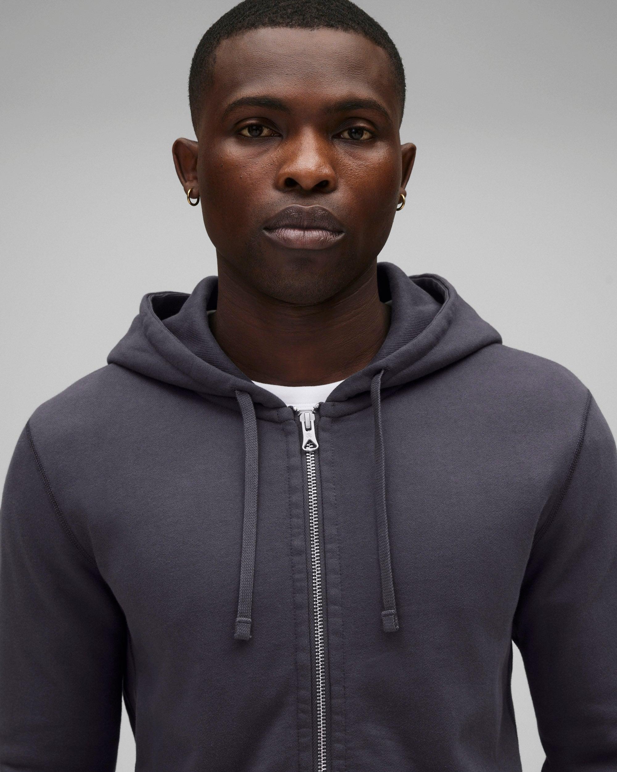 Midweight Terry Slim Zip Hoodie Male Product Image