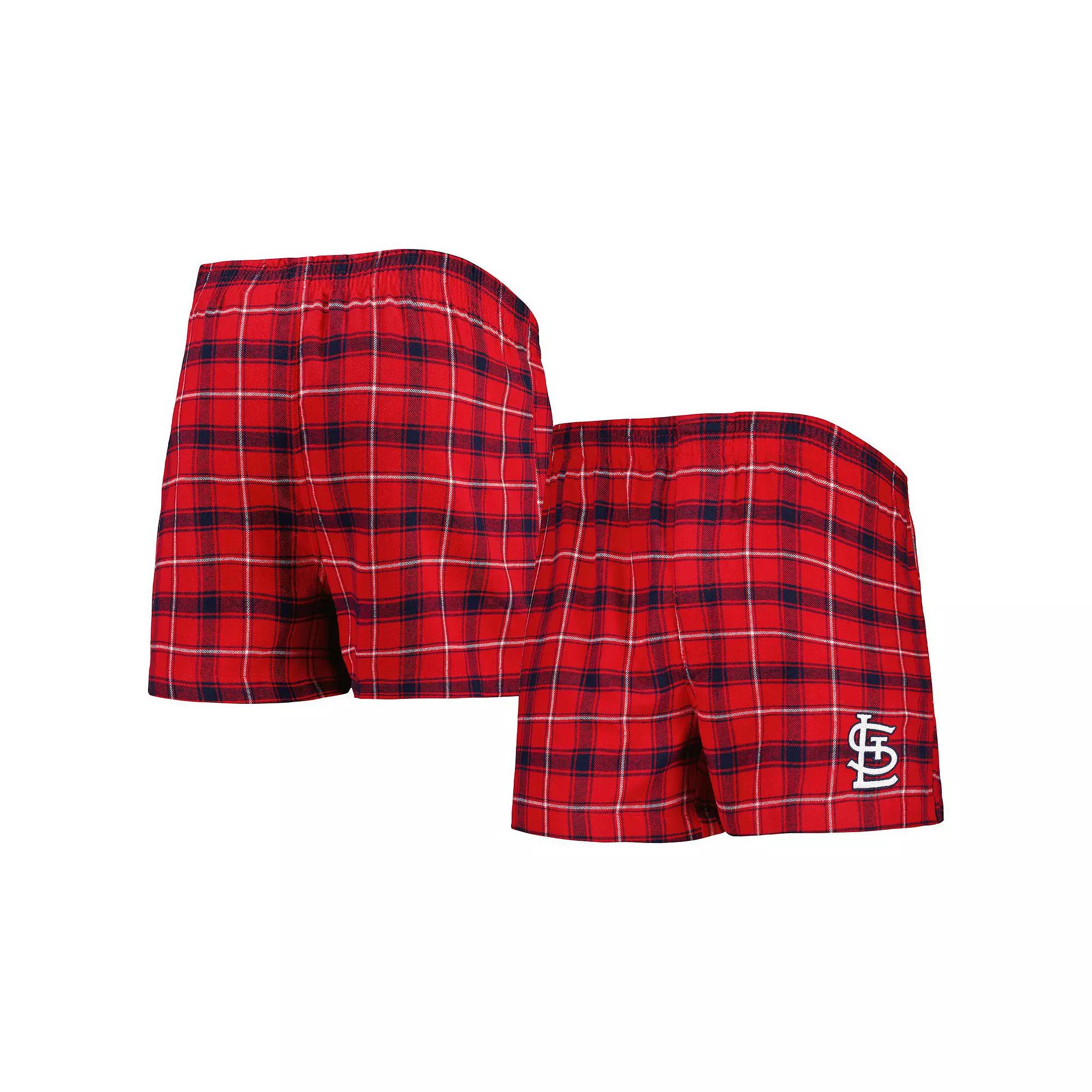 Men's Concepts Sport Red/Navy St. Louis Cardinals Ledger Flannel Boxers, Size: 4XL Product Image