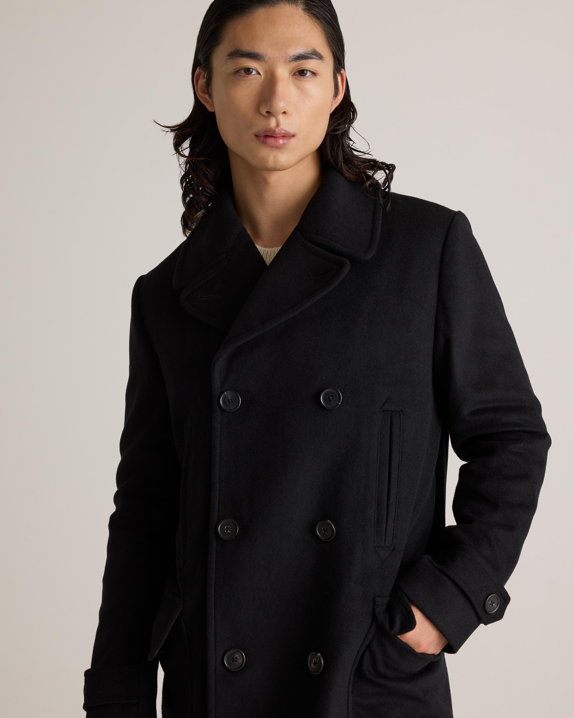 Quince | Men's Italian Wool Double-Breasted Officer Topcoat Wool/Nylon Product Image