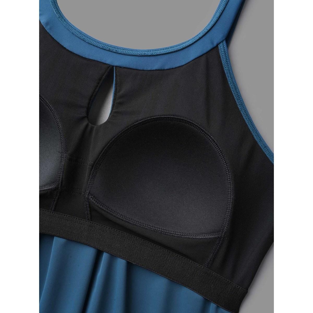 Plus Size Sleeveless Keyhole Gathered One Piece Swimsuit Women's Swimwear Aegean Beach Gathered Curve Bathing Suits High stretch One Pieces BloomChic 12/L Product Image