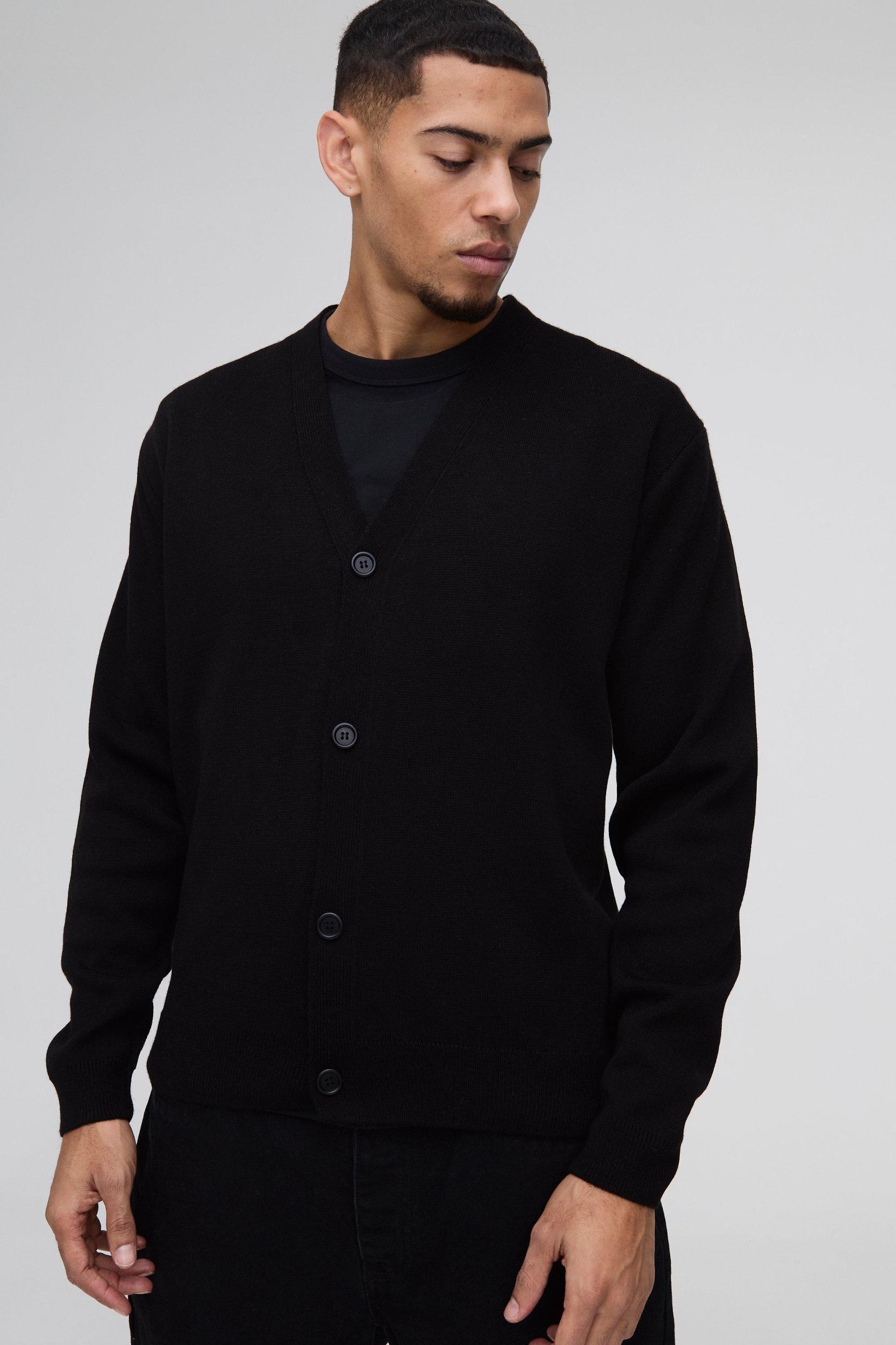 Regular Fit Official Graphic Knitted Cardigan | boohooMAN USA Product Image