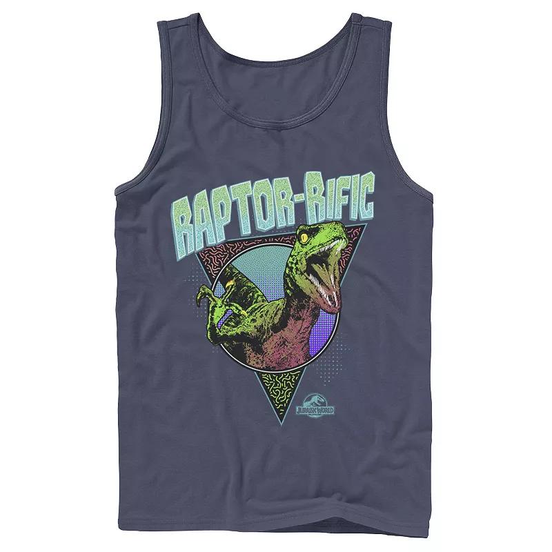 Men's Jurassic World 80's Retro Raptor-rific Dino Graphic Tank Top,  Product Image