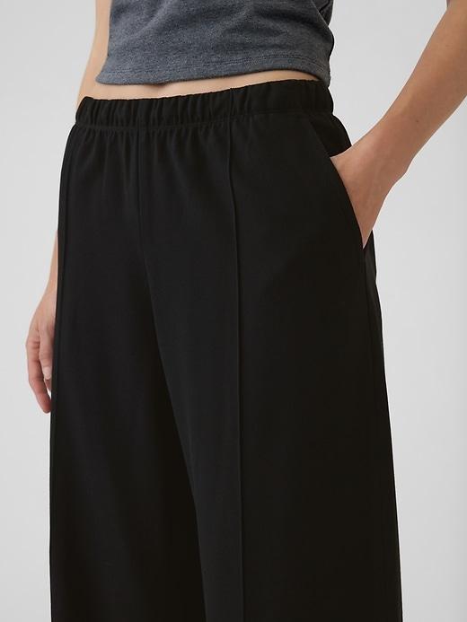 Wide-Leg Seamed Pull-On Pants Product Image