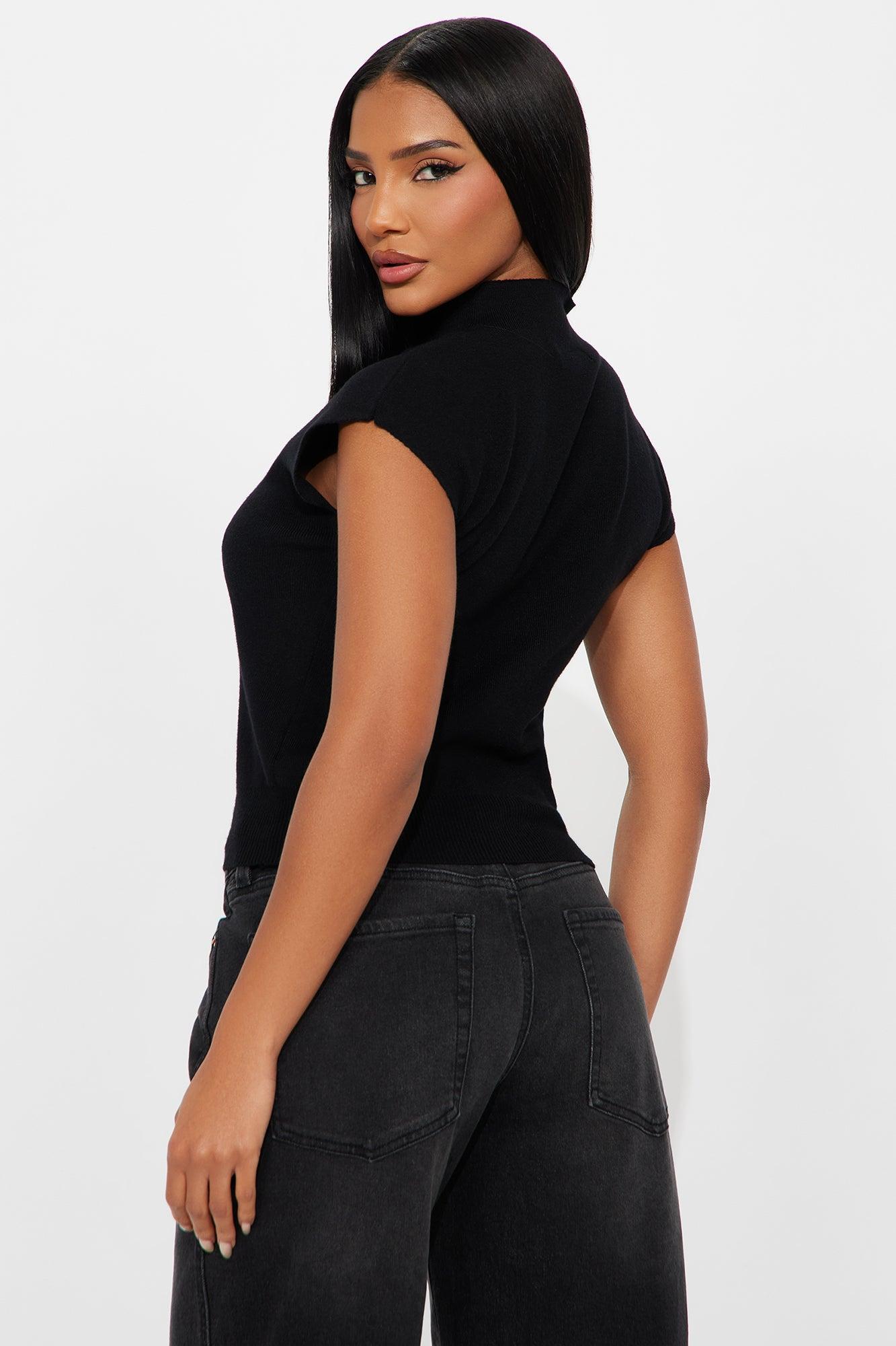 The Florence Vest Top - Black Female Product Image