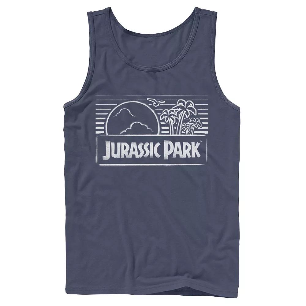 Men's Jurassic Park Spray Painted Stencil Logo Tank Top,  Product Image