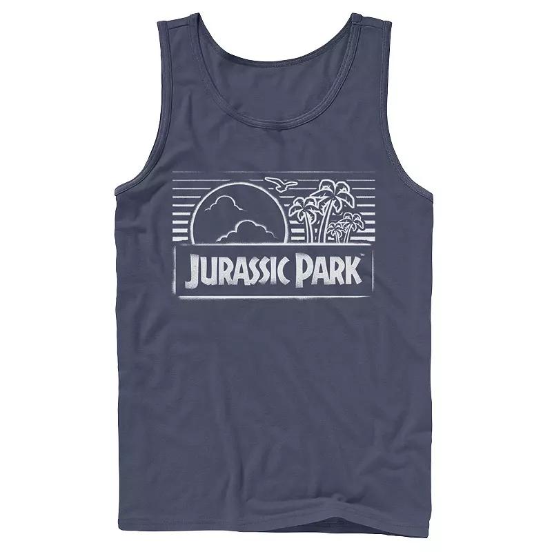 Men's Jurassic Park Spray Painted Stencil Logo Tank Top,  Product Image