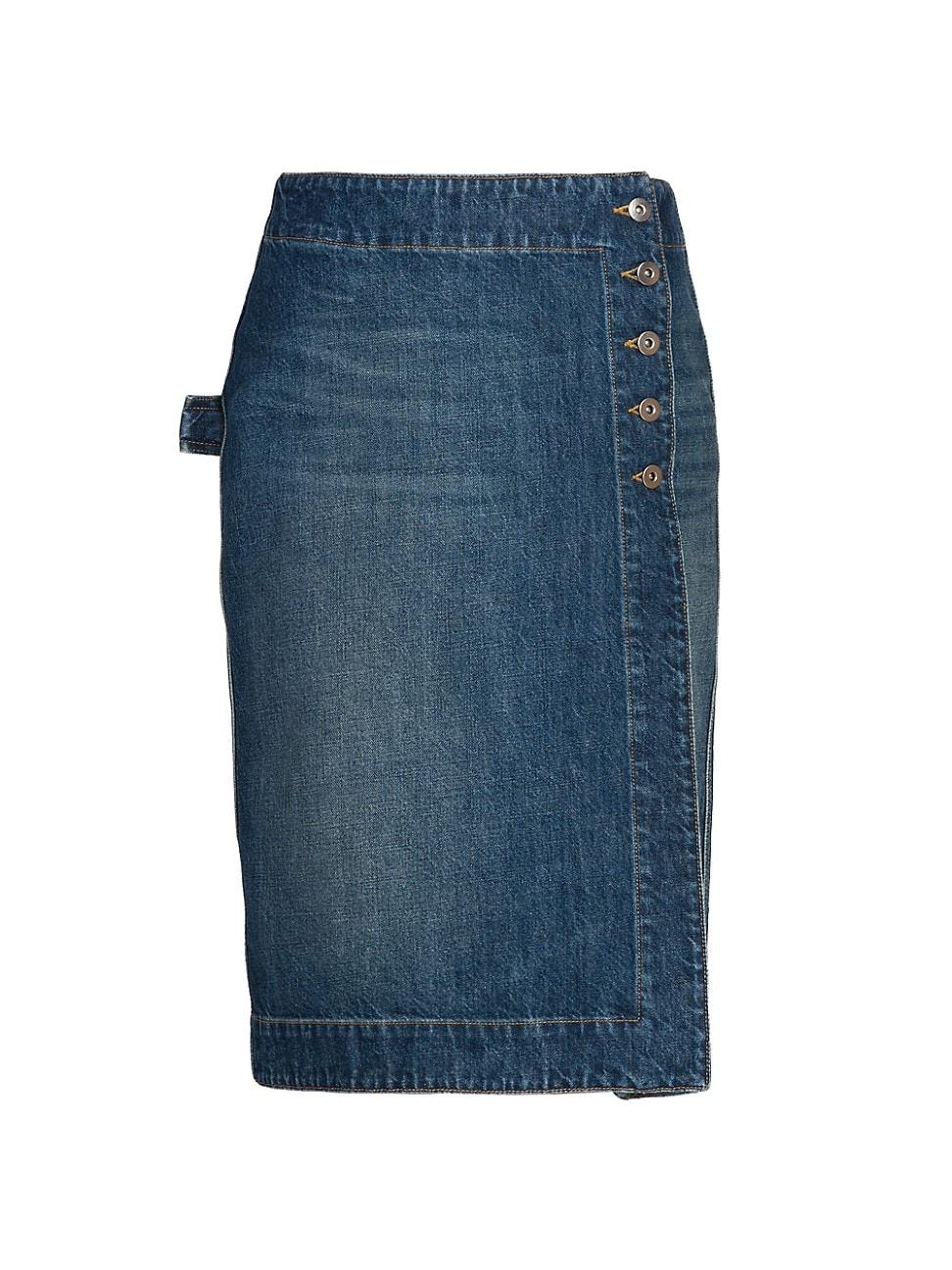 Womens Denim Wrap Cargo Skirt Product Image