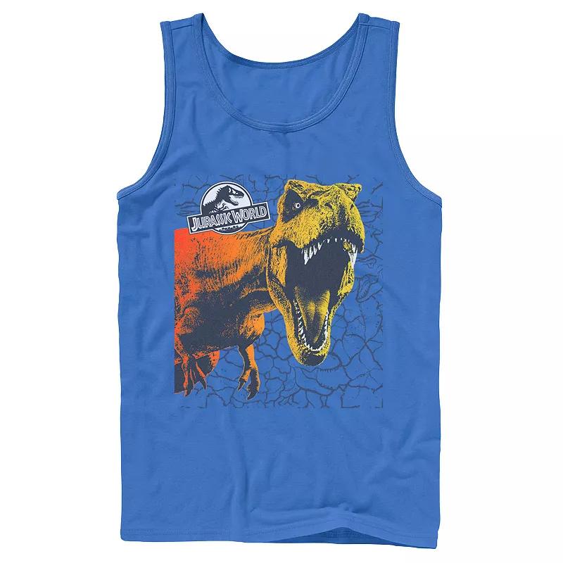Men's Jurassic World Two T-Rex Color Pop Cracks Tank Top,  Product Image