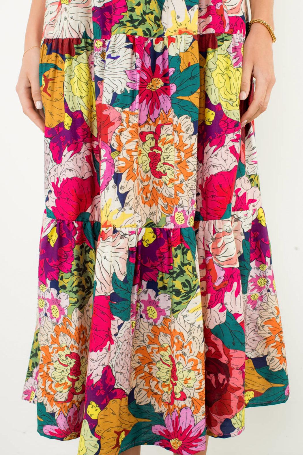 Floral Tiered Midi Dress Product Image