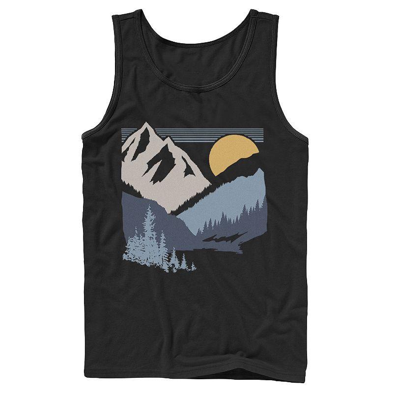 Men's Slanted Sun And Mountains Tank Top,  Product Image