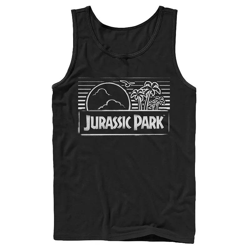 Men's Jurassic Park Spray Painted Stencil Logo Tank Top,  Product Image