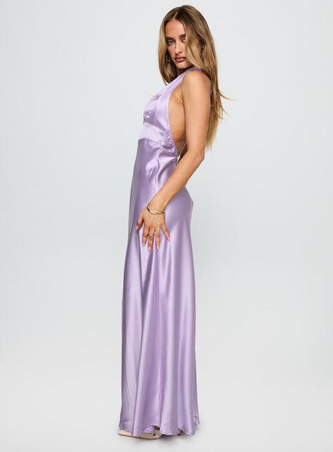 Big Screen Halter Maxi Dress Lilac Product Image