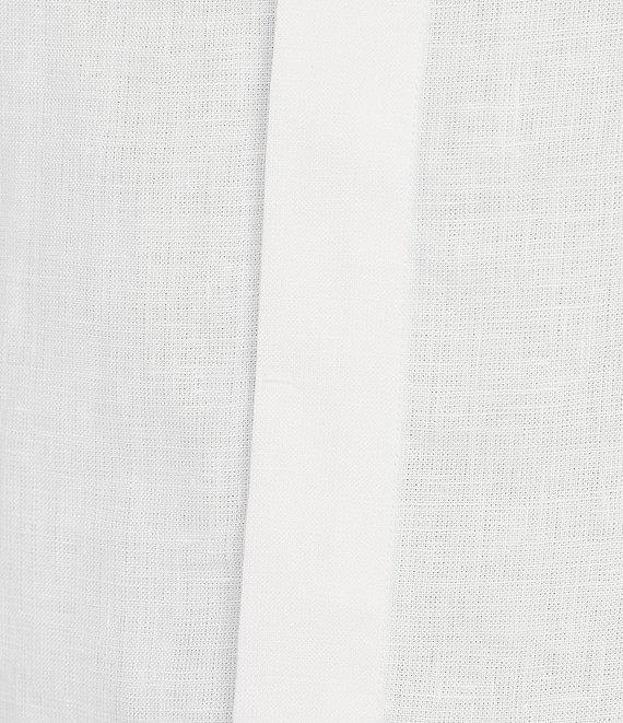 Murano Big & Tall Baird McNutt Linen Classic Fit Mandarin Collar Long Sleeve Woven Shirt Product Image