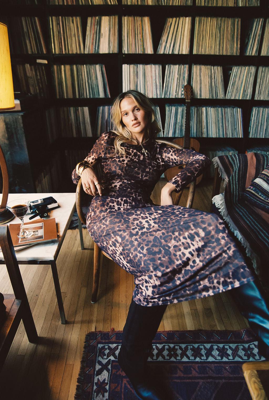 Casanova Leopard Mesh Maxi Dress Product Image