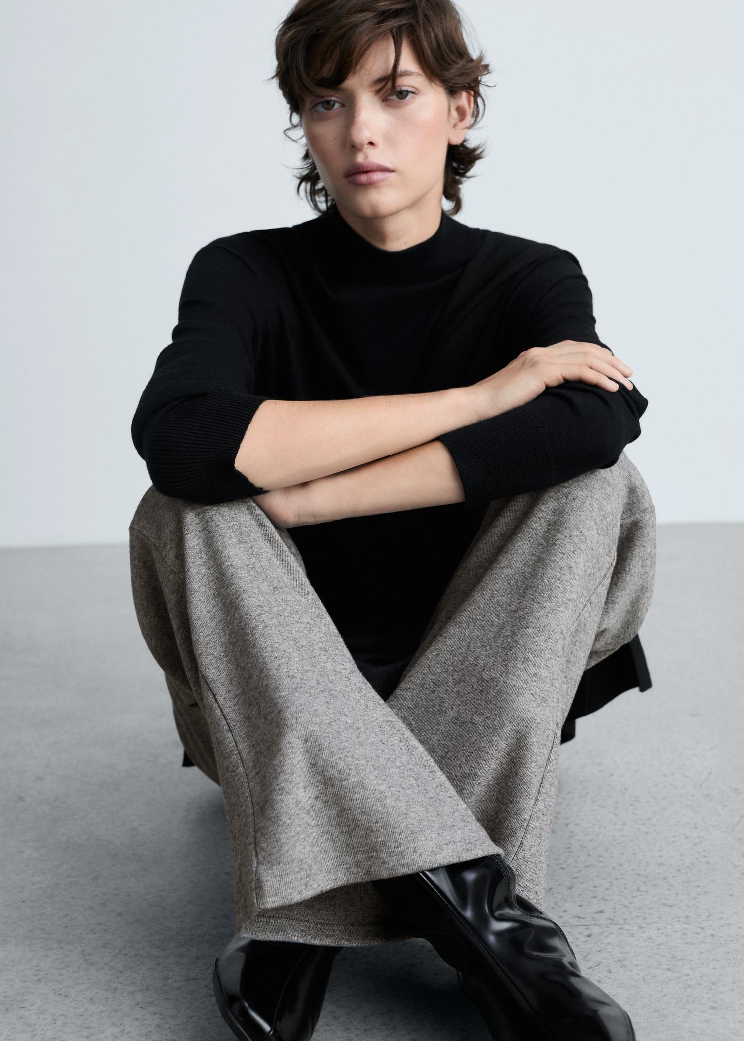 Straight knitted pants - Women | MANGO USA Product Image